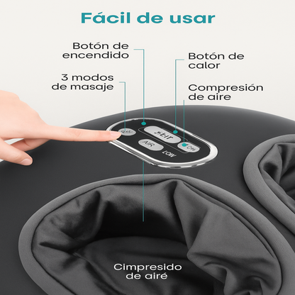 Cavari™ FootEase – Masajeador Shiatsu de Pies con Calor y Compresión de Aire