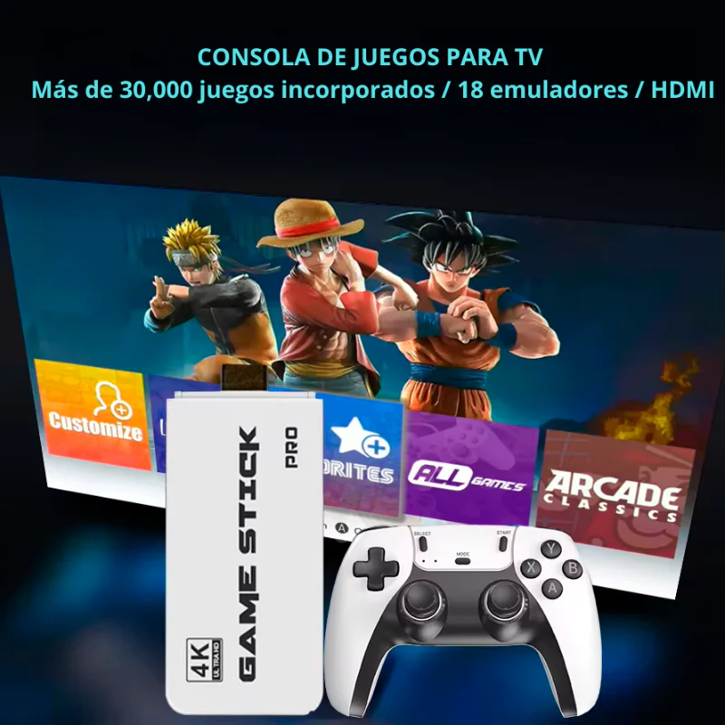 Consola Retro Cavari™ – 20,000+ Juegos, 2 Mandos Inalámbricos y Salida 4K